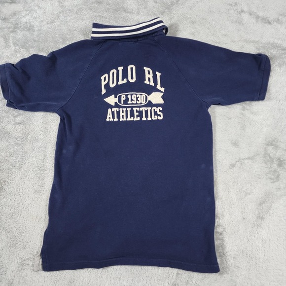 Polo Ralph Lauren Polo Shirt‎ Youth Large 14-16 Navy Gray Big Pony Athletics - Picture 8 of 13